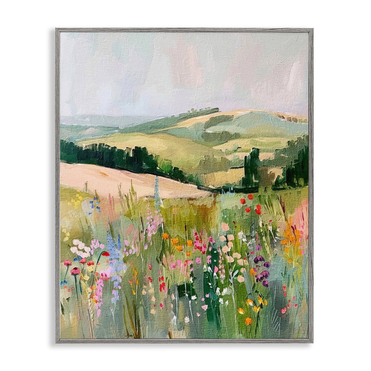 Stupell Industries Pastel Countryside Meadows Framed Giclee Wall Art Design by RileyB